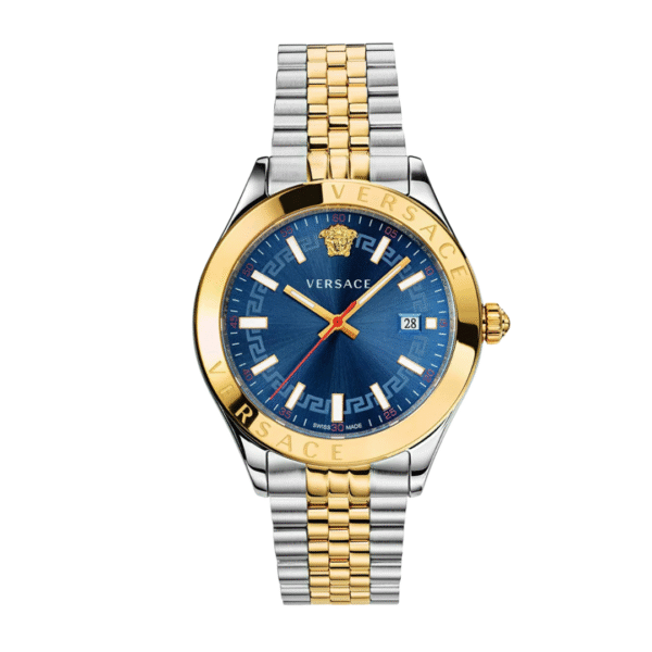 Versace Men’s Quartz Swiss Made Two-tone Stainless Steel Blue Case 42mm Watch VEVK00520