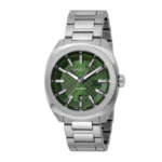 Gucci Men’s Swiss Made Quartz Silver Stainless Steel Green Dial 40mm Watch YA142313