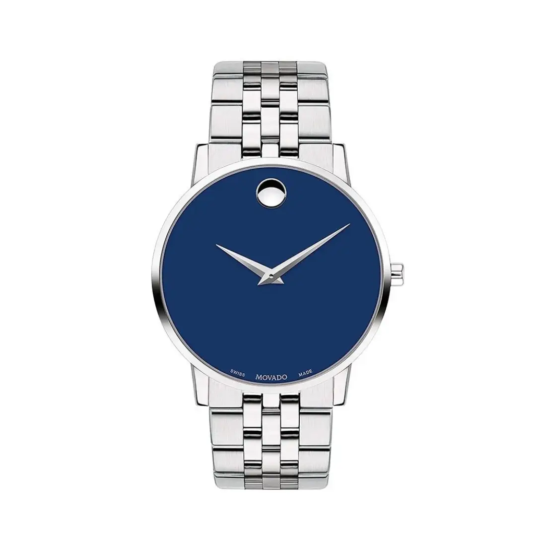 Movado Men’s Swiss Made Quartz Stainless Steel Blue Case 40mm Watch 0607212