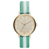 Armani Exchange Women’s Quartz Two Tone Nylon Strap Gold Dial 39mm Watch AX5365