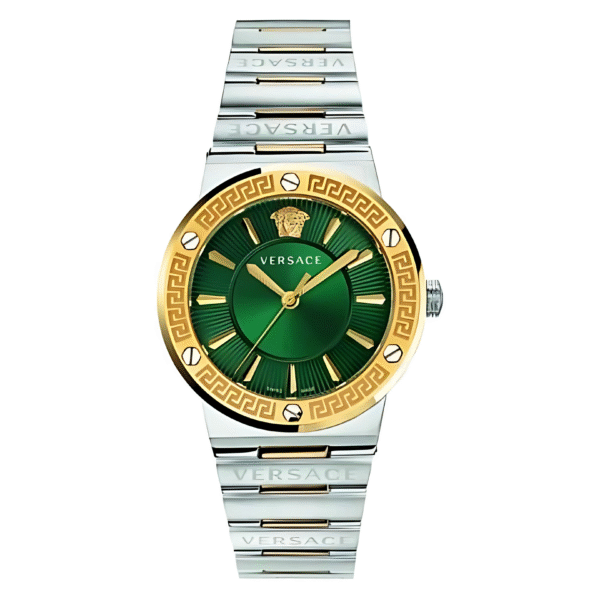 Versace Women’s Quartz Swiss Made Two-tone Stainless Steel Green Dial 38mm Watch VEVH00720