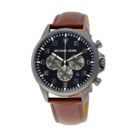 Michael Kors Men’s Quartz Brown Leather Strap Black Dial 45mm Watch MK8536