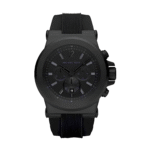 Michael Kors Men’s Chronograph Quartz Silicone Strap Black Dial 45mm Watch MK8152