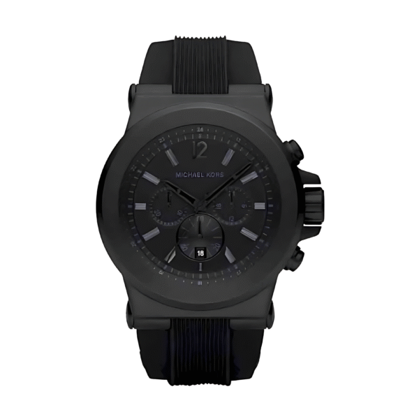 Michael Kors Men’s Chronograph Quartz Silicone Strap Black Dial 45mm Watch MK8152