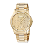 Gucci Unisex Swiss Made Quartz Stainless Steel Gold Dial 38mm Watch YA126461