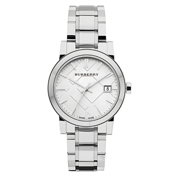 Burberry Women’s Swiss Made Stainless Steel Silver Dial 34mm Watch BU9100