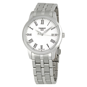 TISSOT Men’s Quartz Swiss Made Stainless Steel White Dial 38mm Watch T033.410.11.013.01