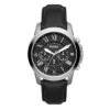 Fossil Men’s Chronograph Quartz Leather Strap Black Dial 44mm Watch FS4812