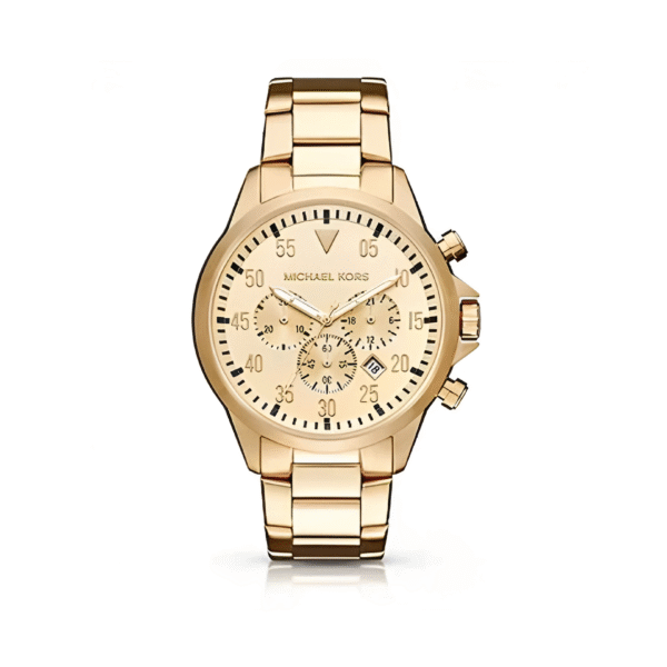 Michael Kors Men’s Chronograph Quartz Stainless Steel Gold Dial 45mm Watch MK8491