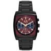 Armani Exchange Men’s Quartz Black Stainless Steel Maroon Dial 40mm Watch AX2255