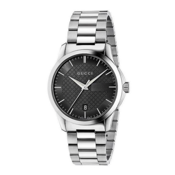 Gucci Unisex Swiss Made Quartz Stainless Steel Black Dial 38mm Watch YA126457