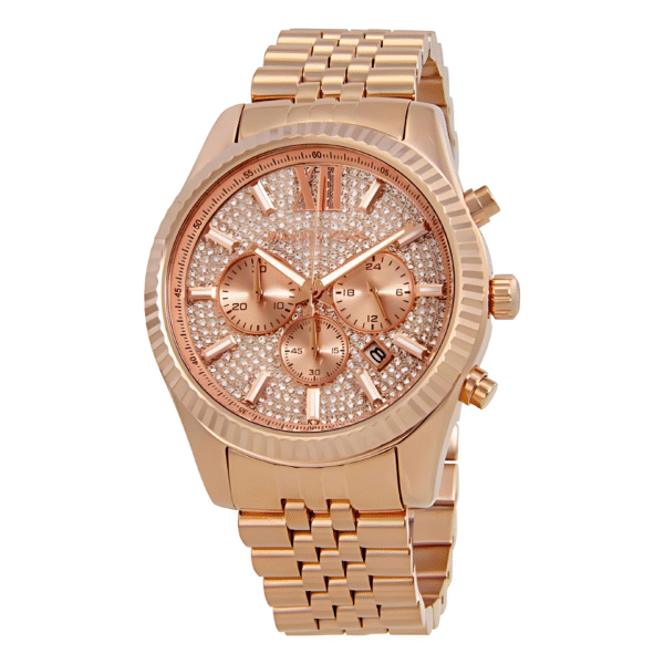 Michael Kors Men’s Analog Quartz Stainless Steel Rose Gold Dial 44mm Watch MK8580