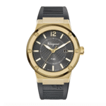 Ferragamo Men’s Swiss Made Quartz Grey Silicone Strap Grey Dial 44mm Watch SFHY01621