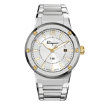 Ferragamo Men’s Swiss Made Quartz Silver Stainless Steel Silver Dial 44mm Watch SFHY02922