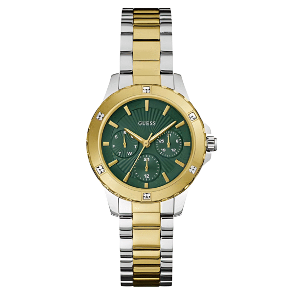 Guess Women’s Quartz Two Tone Stainless Steel Green Dial 35mm Watch GW0723L1