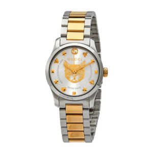 Gucci G-Timeless Two-tone Stainless Steel Silver Dial Quartz Watch for Ladies - GUCCI YA 126596