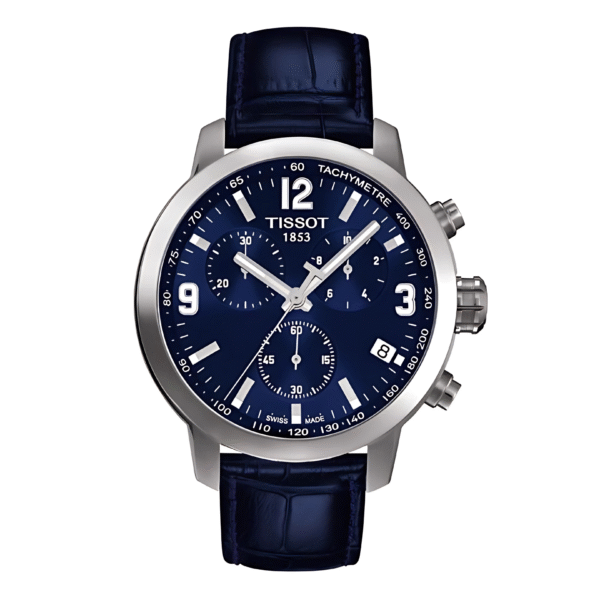TISSOT Men’s Quartz Swiss Made Blue Leather Strap Blue Dial 42mm Watch T055.417.16.047.00