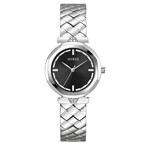 Guess Women’s Quartz Silver Stainless Steel Black Dial 34mm Watch GW0613L1