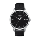 TISSOT Men’s Swiss Made Quartz Black Leather Strap Black Dial 42mm Watch T063.610.16.057.00