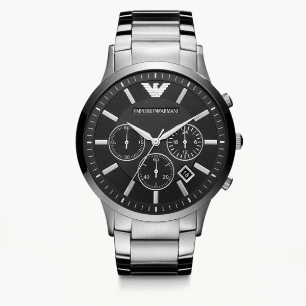 Emporio Armani Men’s Quartz Stainless Steel Black Dial 46mm Watch AR2460