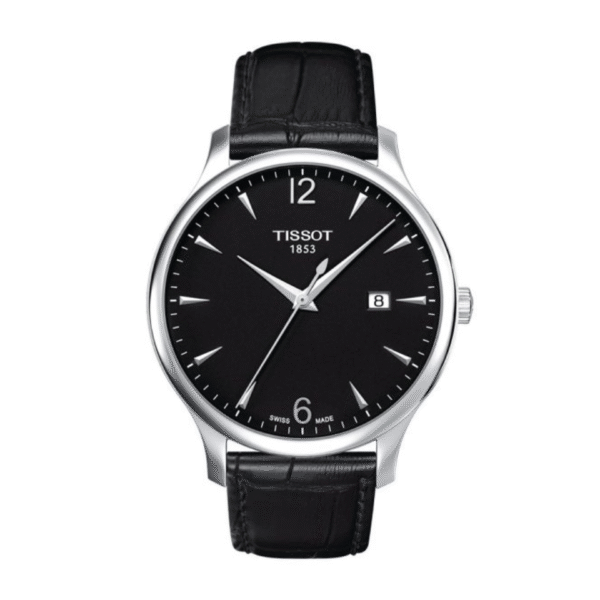 TISSOT Men’s Swiss Made Quartz Black Leather Strap Black Dial 42mm Watch T063.610.16.057.00