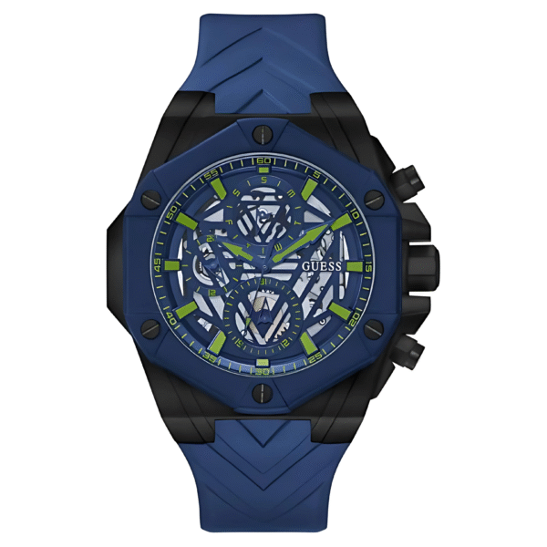 Guess Men’s Quartz Blue Silicone Strap Blue Dial 47mm Watch GW0579G3