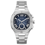 Guess Men’s Quartz Silver Stainless Steel Blue Dial 42mm Watch GW0572G1