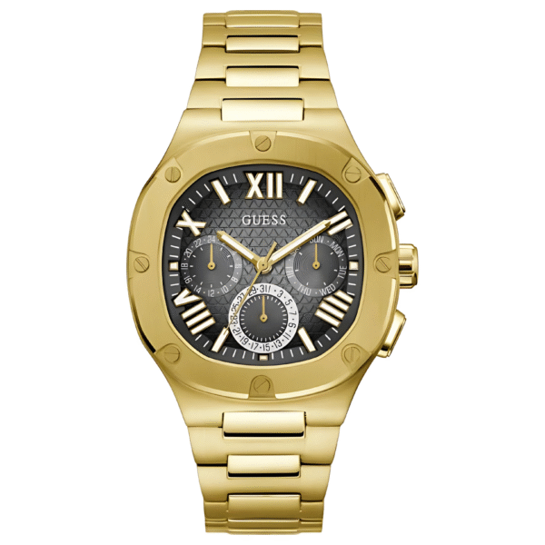 Guess Men’s Quartz Gold Stainless Steel Black Dial 42mm Watch GW0572G2