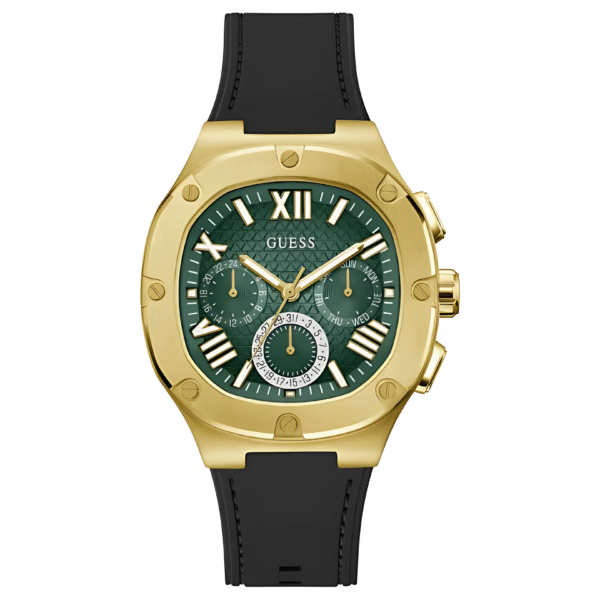 Guess Men’s Quartz Black Silicone Strap Green Dial 42mm Watch GW0571G3