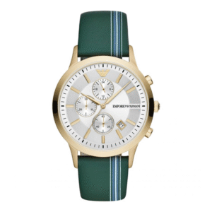 Emporio Armani Men’s Quartz Leather Strap Silver Dial 43mm Watch AR11233