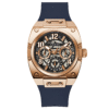 Guess Men’s Quartz Blue Silicone Strap Black Dial 43mm Watch GW0569G3