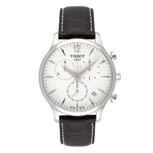 TISSOT Men’s Quartz Swiss Made Brown Leather Strap White Dial 42mm Watch T063.617.16.037.00
