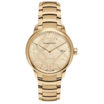 BURBERRY Men’s Swiss made Stainless Steel Gold Dial 40mm Watch BU10006