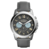 Fossil Men’s Chronograph Quartz Grey Leather Strap Grey Dial 44mm Watch FS5183