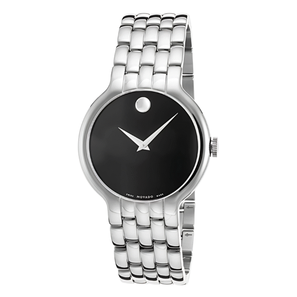Movado Men’s Quartz Swiss Made Stainless Steel Black Dial 38mm Watch 0606337
