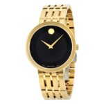 Movado Men’s Swiss Made Quartz Stainless Steel Black Dial 39mm Watch 0607059