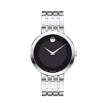 Movado Men’s Swiss Made Quartz Stainless Steel Black Dial 39mm Watch 0607057