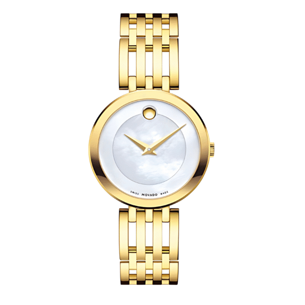 Movado Women’s Quartz Swiss Made Stainless Steel Mother of pearl Dial 28mm Watch 0607054