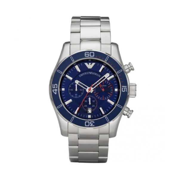 Emporio Armani Men’s Chronograph Stainless Steel Blue Dial 45mm Watch AR5933