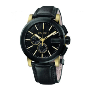 Gucci G-Chrono Black Leather Black Dial Chronograph Quartz Watch for Gents - YA101203