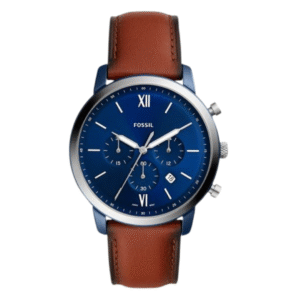 Fossil Men’s Quartz Leather Strap Blue Dial 44mm Watch FS5791