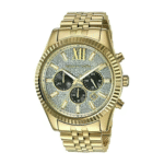 Michael Kors Men’s Chronograph Quartz Stainless Steel Gold Dial 44mm Watch MK8494
