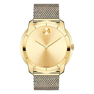 Movado Men’s Quartz Swiss Made Stainless Steel Gold Dial 44mm Watch 3600373