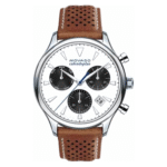 Movado Men’s Swiss Made Quartz Leather Strap White Dial 43mm Watch 3650008