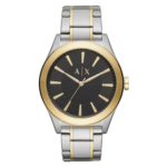 Armani Exchange Men’s Quartz Two Tone Stainless Steel Black Dial 44mm Watch AX2336