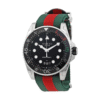 Gucci Dive Two-tone Leather Black Dial Quartz Watch for Gents - YA136209