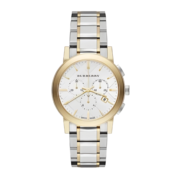 Burberry Unisex Chronograph Swiss Made Stainless Steel White Dial 38mm Watch BU9751