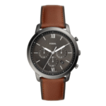Fossil Men’s Chronograph Quartz Leather Strap Gray Dial 44mm Watch FS5512