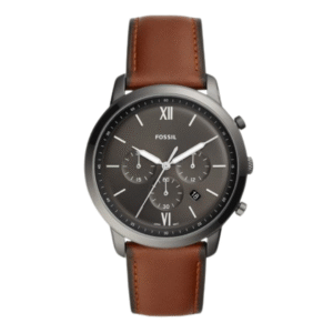 Fossil Men’s Chronograph Quartz Leather Strap Gray Dial 44mm Watch FS5512