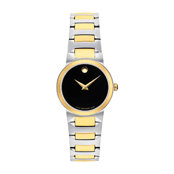 Movado Women’s Quartz Swiss Made Two-tone Stainless Steel Black Dial 26mm Watch 0607296